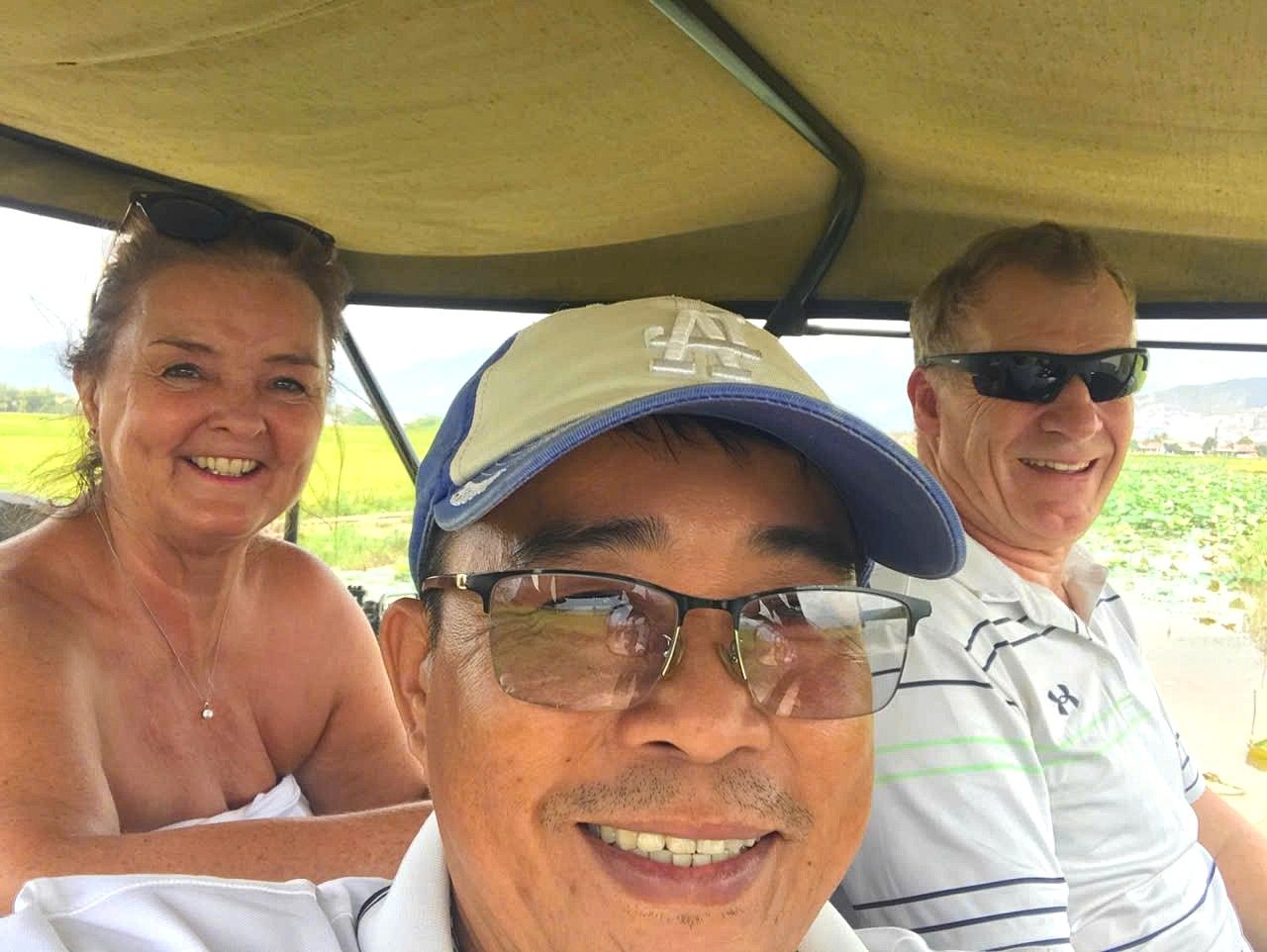 Nguyen Tan Loi taking guests through the countryside near Nha Trang